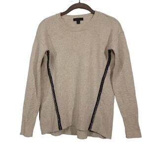 J. Crew  WoolPullover Sweater Size xxxsmall Studded Diamond Tan Knit Beige Soft 